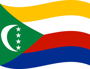 Comoros waving flag illustrator of national  icon