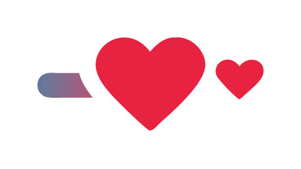 Red hearts and gradient shape love symbol