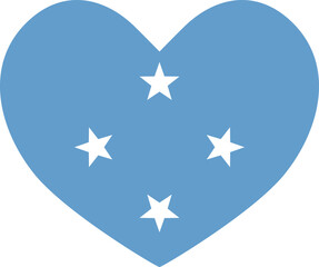 federated states of micronesia heart shaped icon flag illustrator national