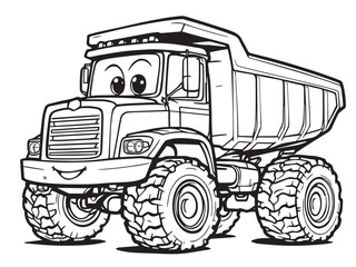 Minimal Cartoon Truck Drawing