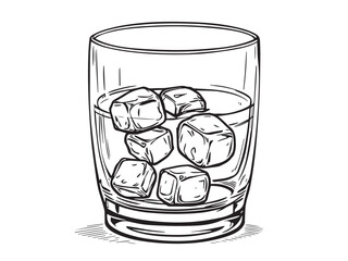 Whiskey Glass Minimalist Drawing