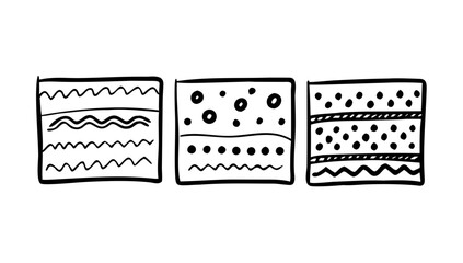 Zigzag Bordered Rectangular Doodle rectangle pattern