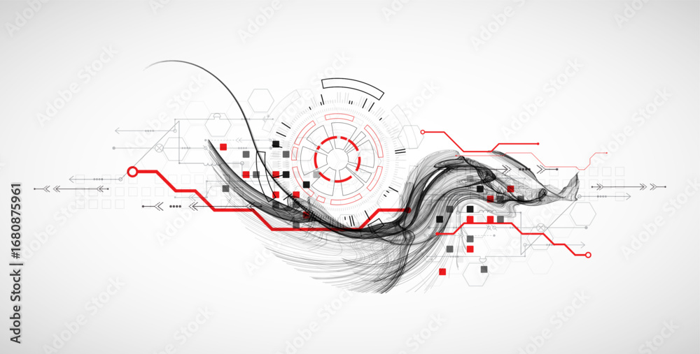 Wall mural the abstract wave art background. template for science and technology presentation. vector.