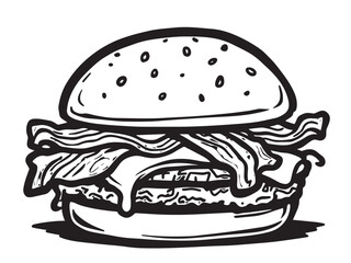 Baconator vector line art 
