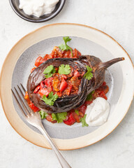 Stuffed eggplant with rice