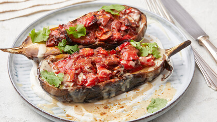 Stuffed eggplant with rice