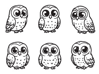 Barn Owl vector line art 