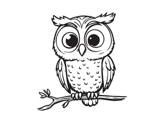 Barn Owl vector line art 