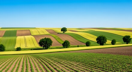 Colorful Farmland Landscape.