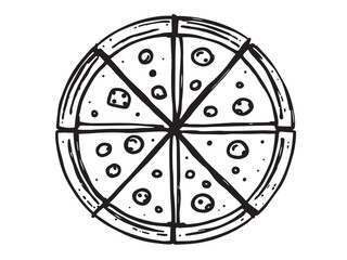 Cheese pizza vector line art 