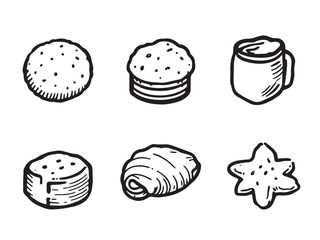 Cheese puffs vector line art 