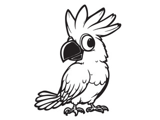 Cockatoo line art illustration