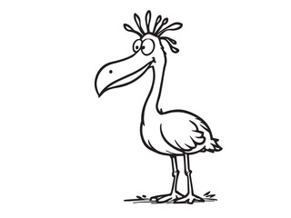 Crane line art illustration