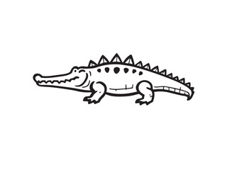 Crocodile line art illustration