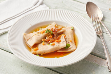 Vegan maultaschen (Swabian dumplings)