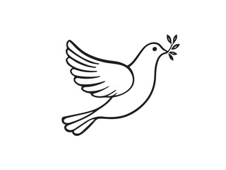 Dove line art illustration