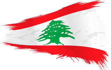 Brushstroke flag of Lebanon