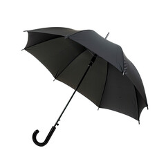 Dark gray umbrella, open, angled view