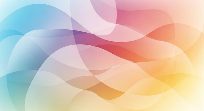 Abstract Colorful Wavy Background with Gradient and Overlapping Shapes.