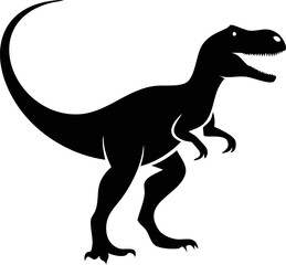Velociraptor Dinosaur Animal Vector Logo in Black and White, Minimalist and Simple Design, Perfect for Wildlife Branding, Nature Illustration, and Unique Animal Identity
