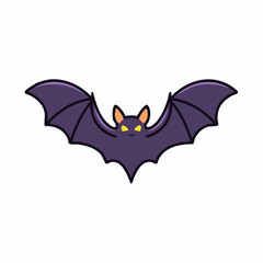 Fototapeta premium Cute cartoon bat with glowing eyes, perfect for Halloween or spooky-themed designs