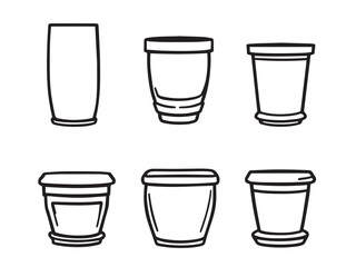 flower pot line art illustration
