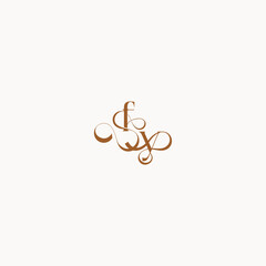 YF letter luxury minimalist logo design wedding initial concept caligraphic style monogram