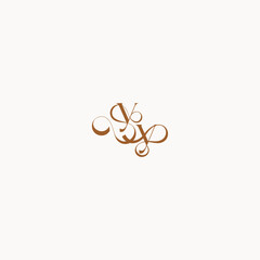 YY letter luxury minimalist logo design wedding initial concept caligraphic style monogram