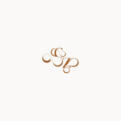 ZC letter luxury minimalist logo design wedding initial concept caligraphic style monogram