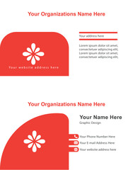 Red and White Color Combination Creative Exclusive Editing Double-Side Business Card Simple Design