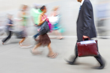 group of business people in the street