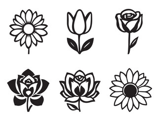 flowers line art illustration