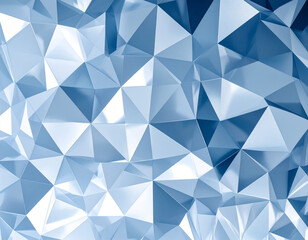 Obraz premium Abstract geometric pattern of blue and white triangles with light reflections