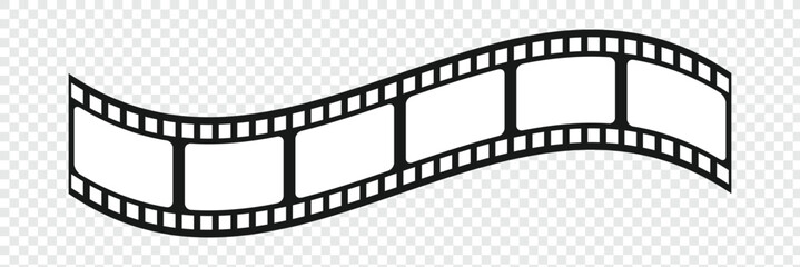 Fototapeta premium Film Strip Line Icon – Cinema, Movie Reel, Photography, and Media Frame Vector Illustration. Film strip line icon simple design.