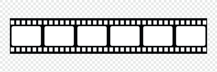 Movie Film Strip Icons – Retro Cinema Frame and Videography Vector Illustration.