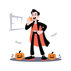 Apple Bite Flat Vector illustration 