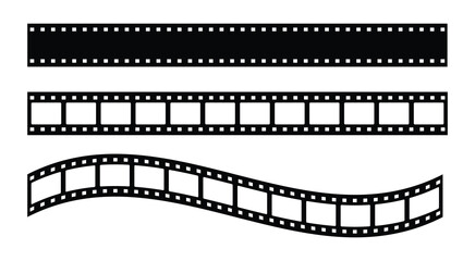 Film Strip Icon Set – Cinema and Photography Frame Vector Collection.