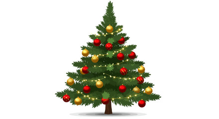 Fototapeta premium Decorated Christmas Tree with Red and Gold Ornaments 1.