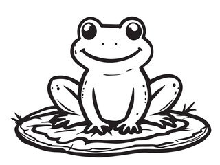 Frog line art illustration