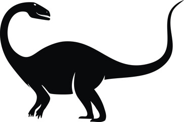 Spinosaurus Dinosaur Animal Vector Logo in Black and White, Minimalist Style, Ideal for Wildlife Branding, Nature Illustration, and Unique Animal Identity
