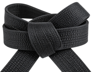 Black Belt with Embroidered Rank PNG