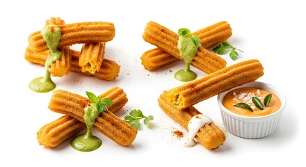 Colorful Churros with Dips.