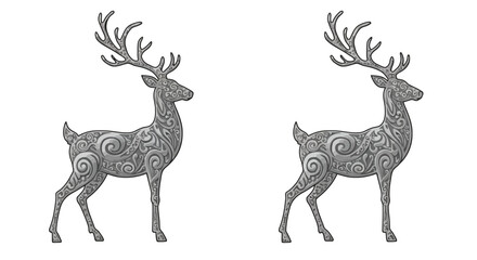 Obraz premium Pair of Ornate Deer in Profile.