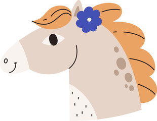 Horse with Flower in Mane
