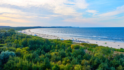 Obraz premium Swinemünde Polen. Strand von Oben. 