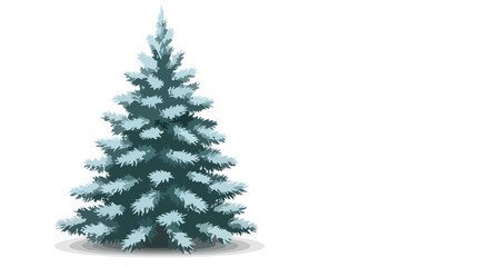 Snow Covered Evergreen Tree.