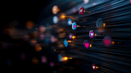 Abstract Social Media Icons Visualization