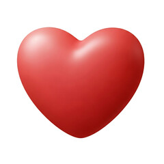Smooth Glossy ThreeDimensional Red Heart Symbol with Soft Highlights.