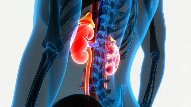 Human Anatomy Illustration Kidneys Renal System 3D Model Medical Science