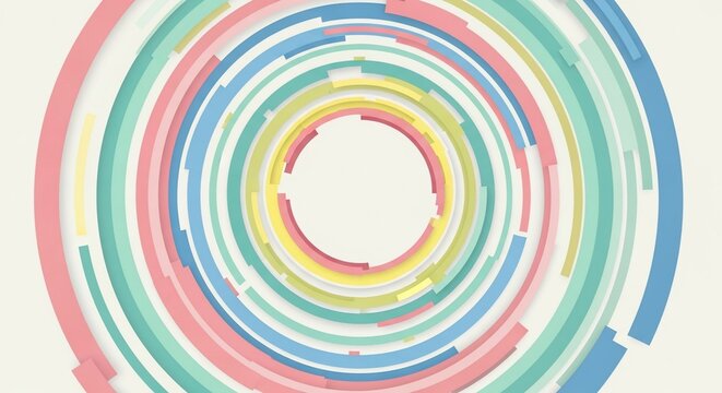 Abstract Colorful Concentric Circles Background Design.